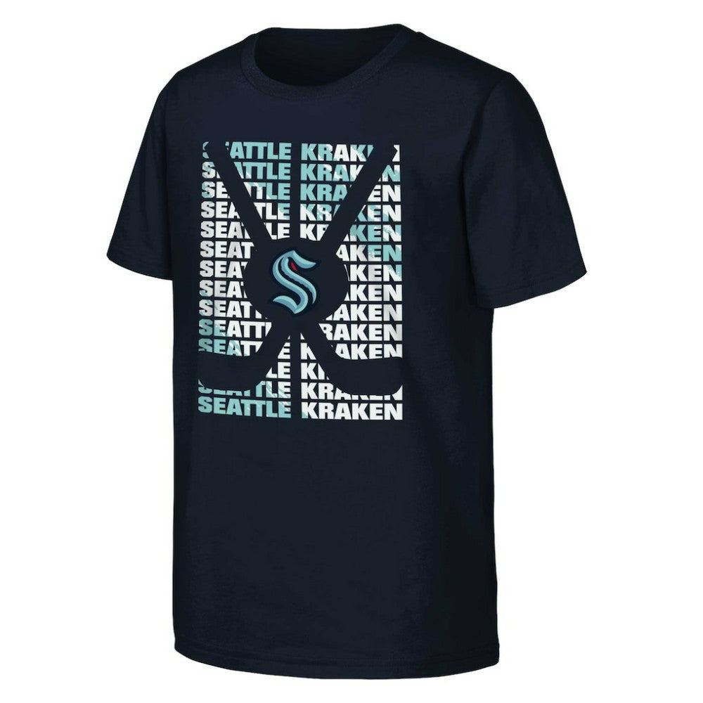 Seattle Kraken Youth Box T-Shirt - Deep Sea Blue - NHL 201156879