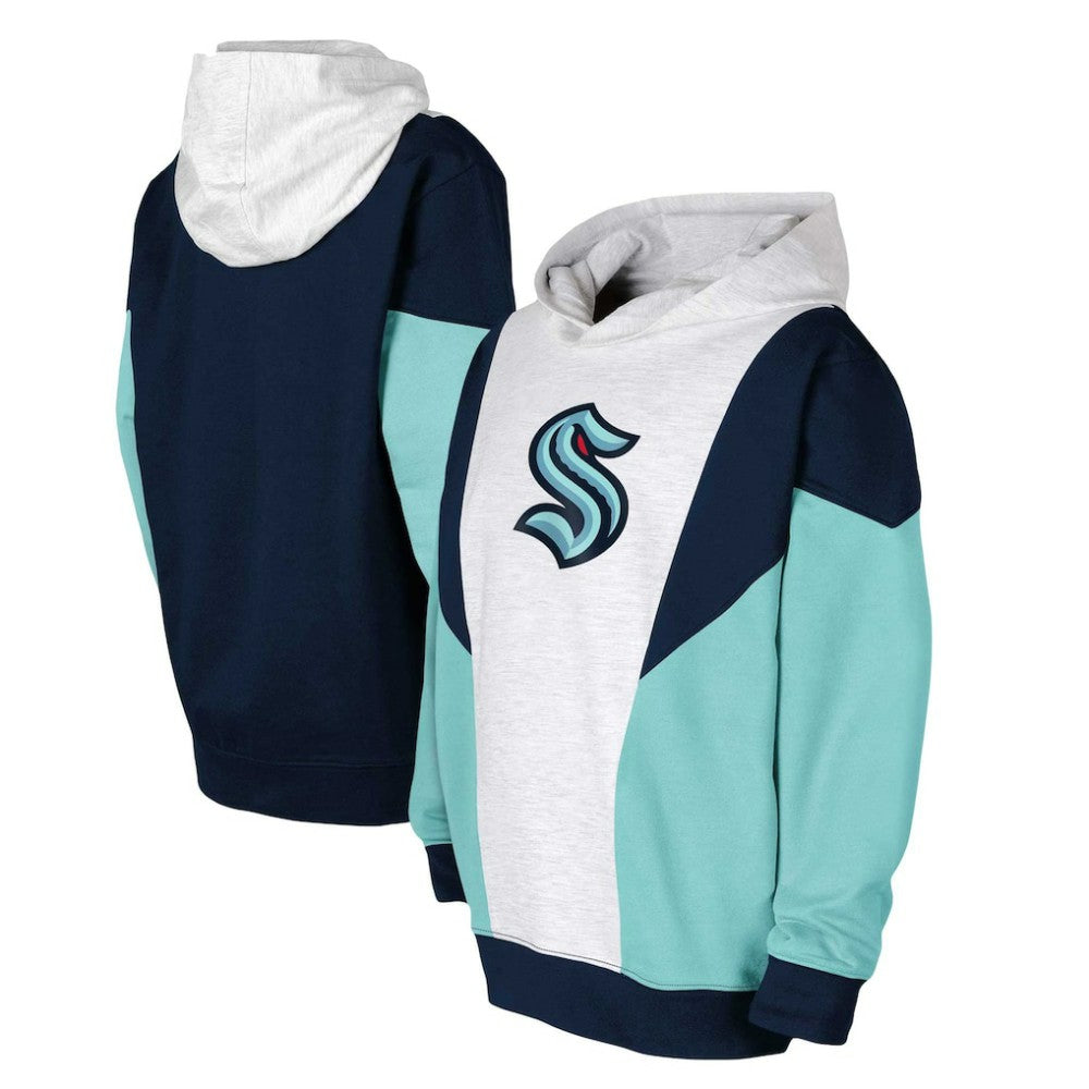 Seattle Kraken Youth Champion League Fleece Pullover Hoodie - Ash/Deep Sea Blue - NHL 201156890