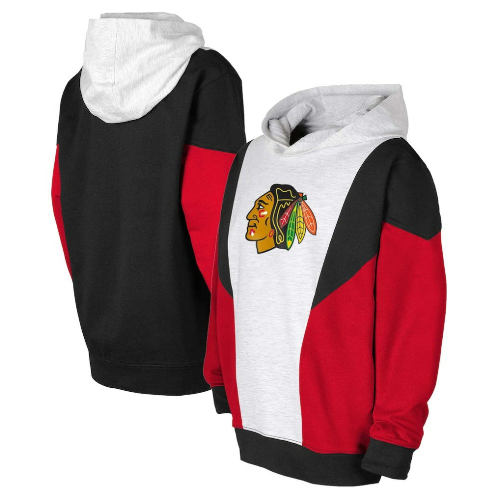 Chicago Blackhawks Youth Champion League Fleece Pullover Hoodie - Ash/Black - NHL 201156902
