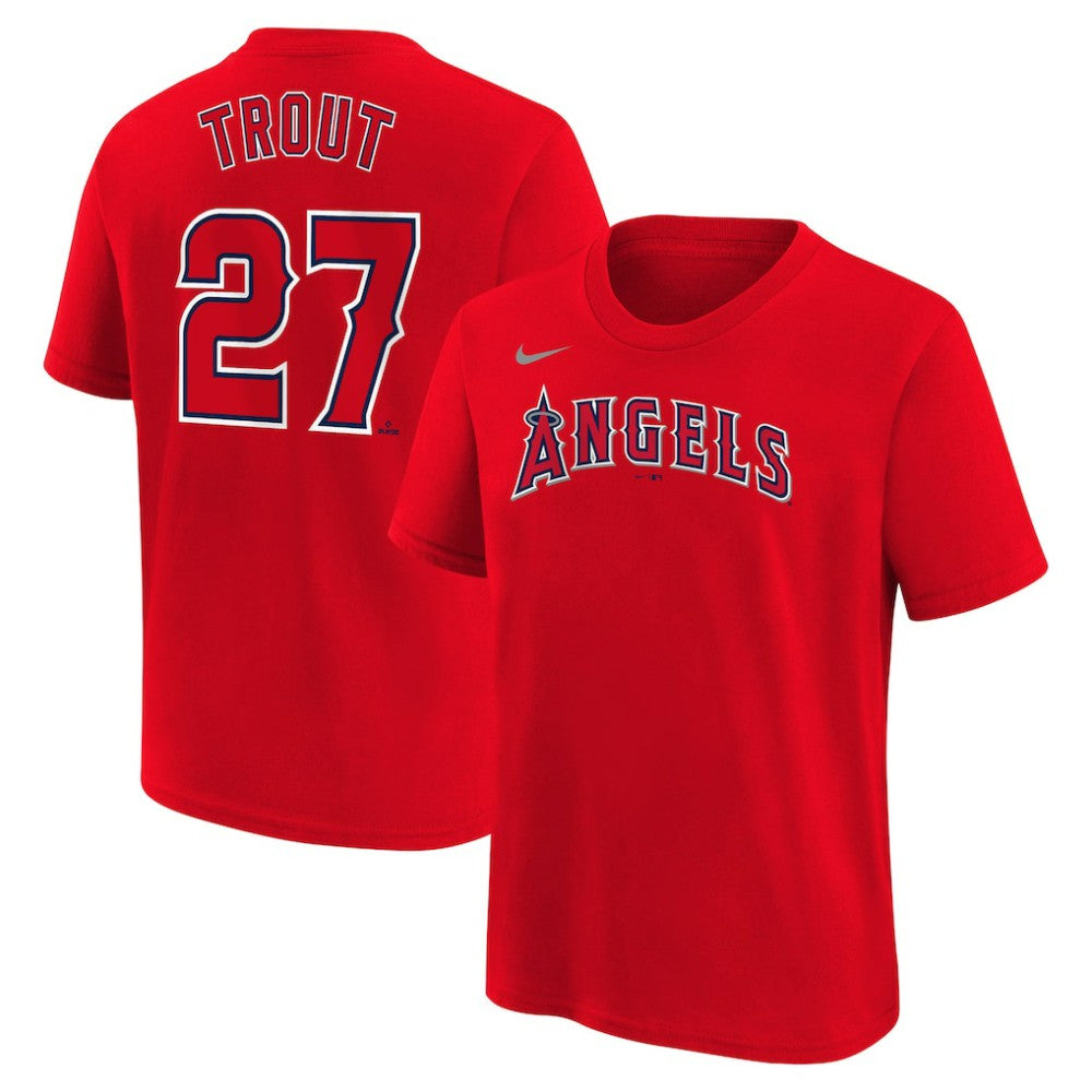 Mike Trout Los Angeles Angels Nike Youth Name & Number T-Shirt - Red - Nike Online