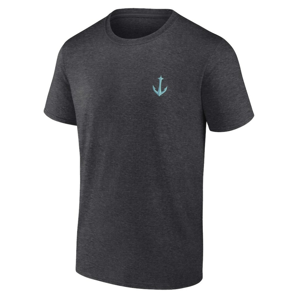 Seattle Kraken Fanatics Backbone T-Shirt - Heather Charcoal - NHL 201159019