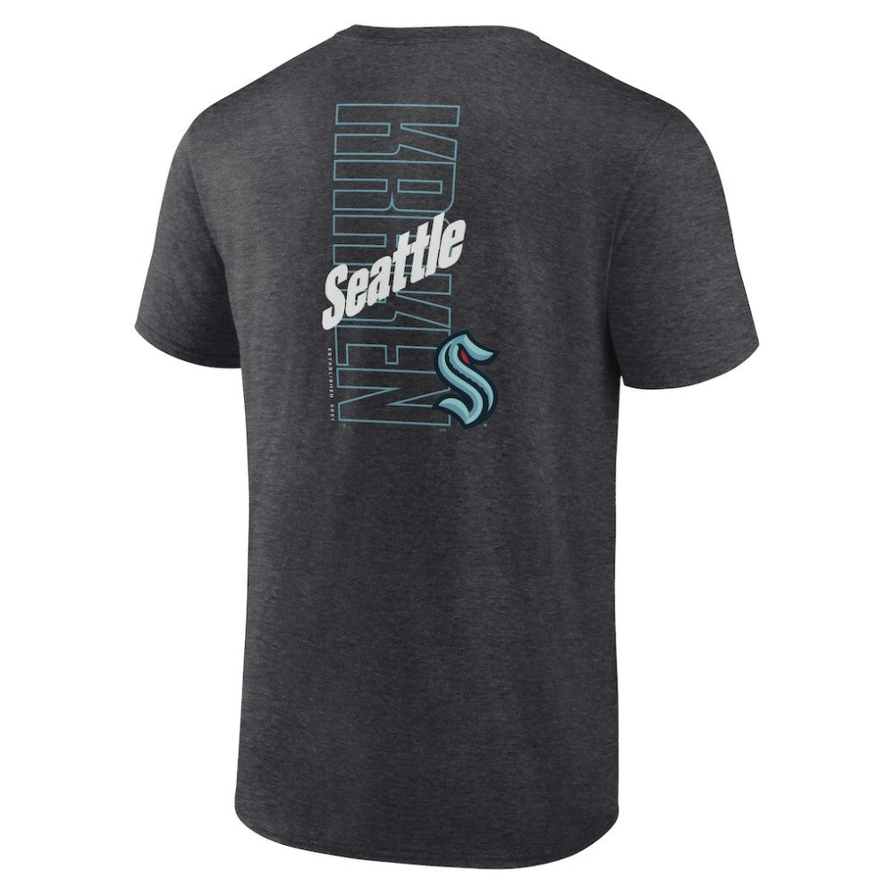 Seattle Kraken Fanatics Backbone T-Shirt - Heather Charcoal - NHL 201159019