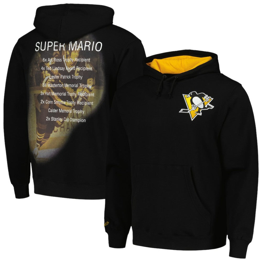Mario Lemieux Pittsburgh Penguins Mitchell & Ness Premium Name & Number Fleece Pullover Sweatshirt - Black - NHL 201164772
