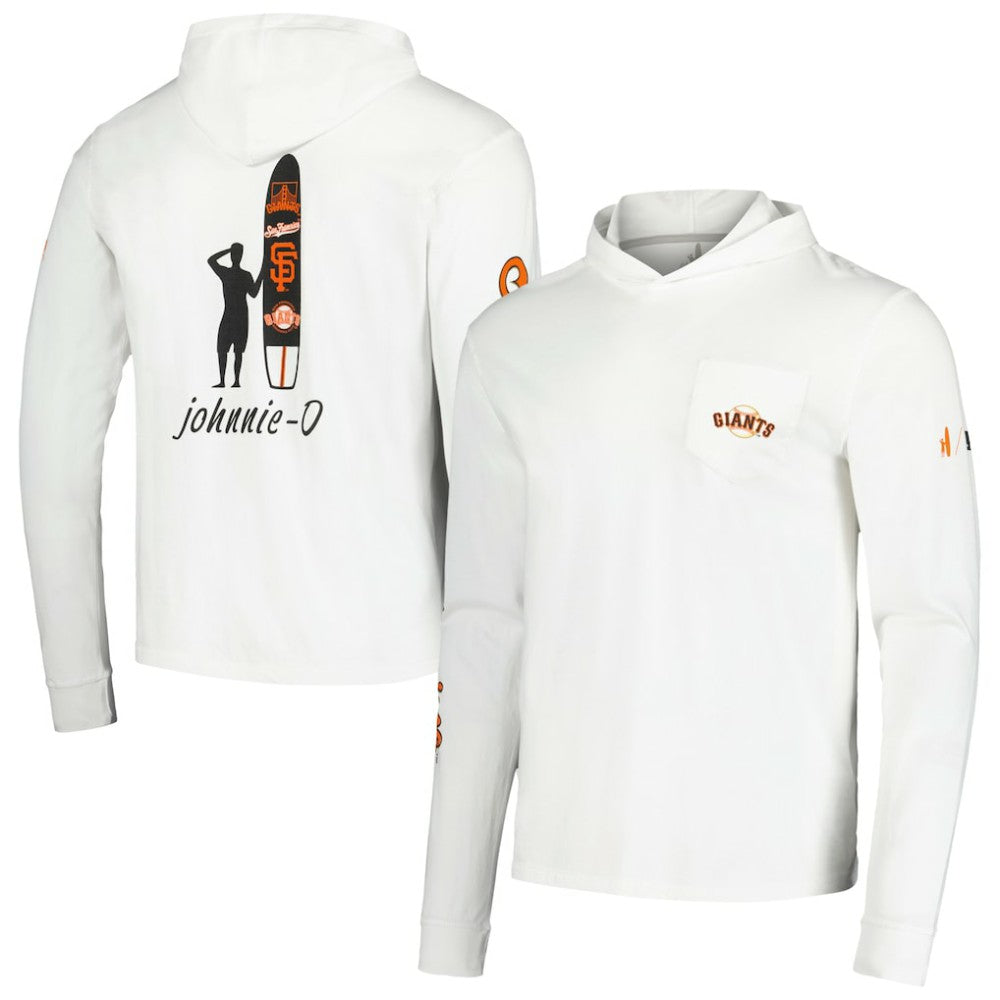 San Francisco Giants johnnie-O Eddie Long Sleeve Hoodie T-Shirt - White - MLB Sale