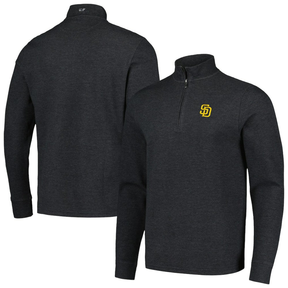 San Diego Padres Vineyard Vines Saltwater Quarter-Zip Jacket - Black - MLB Discount