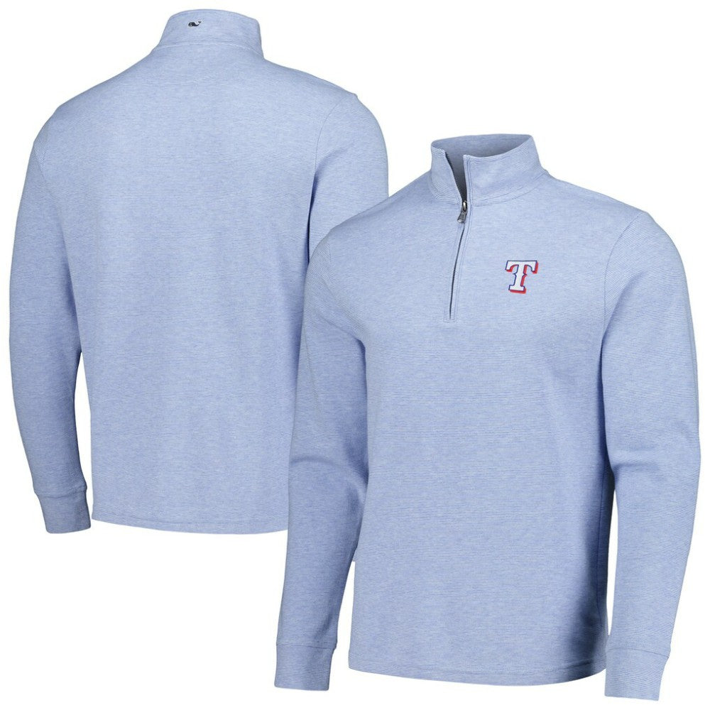 Texas Rangers Vineyard Vines Saltwater Quarter-Zip Jacket - Light Blue - MLB on Sale