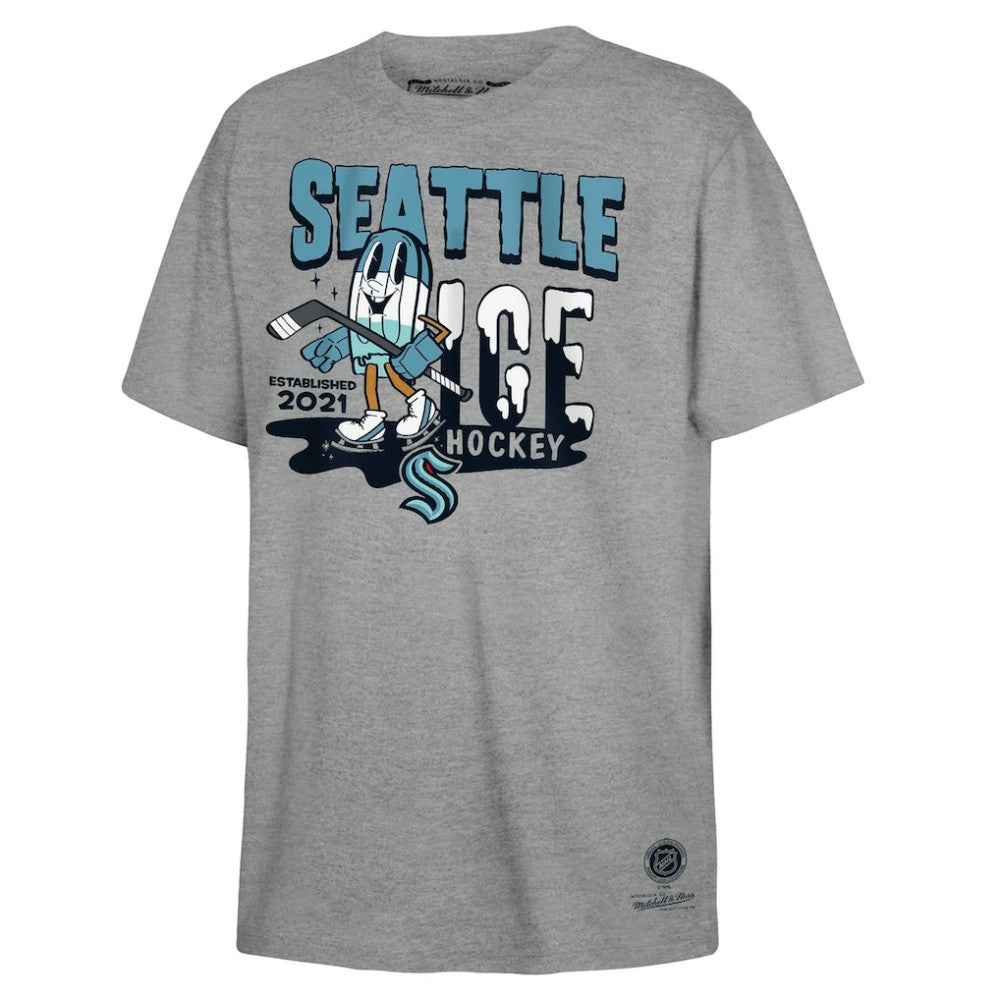 Seattle Kraken Mitchell & Ness Youth Ice Hockey T-Shirt - Gray - NHL 201166575