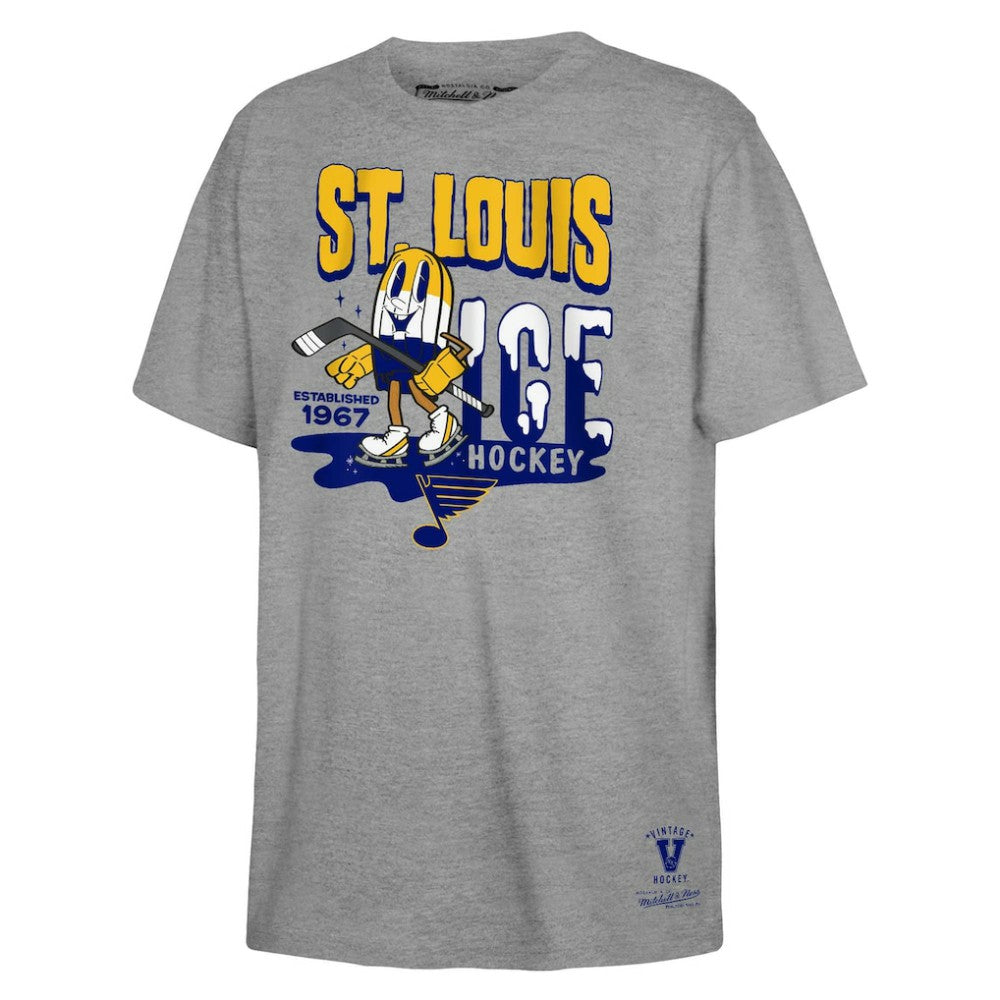 St. Louis Blues Mitchell & Ness Youth Ice Hockey T-Shirt - Gray - NHL 201166581