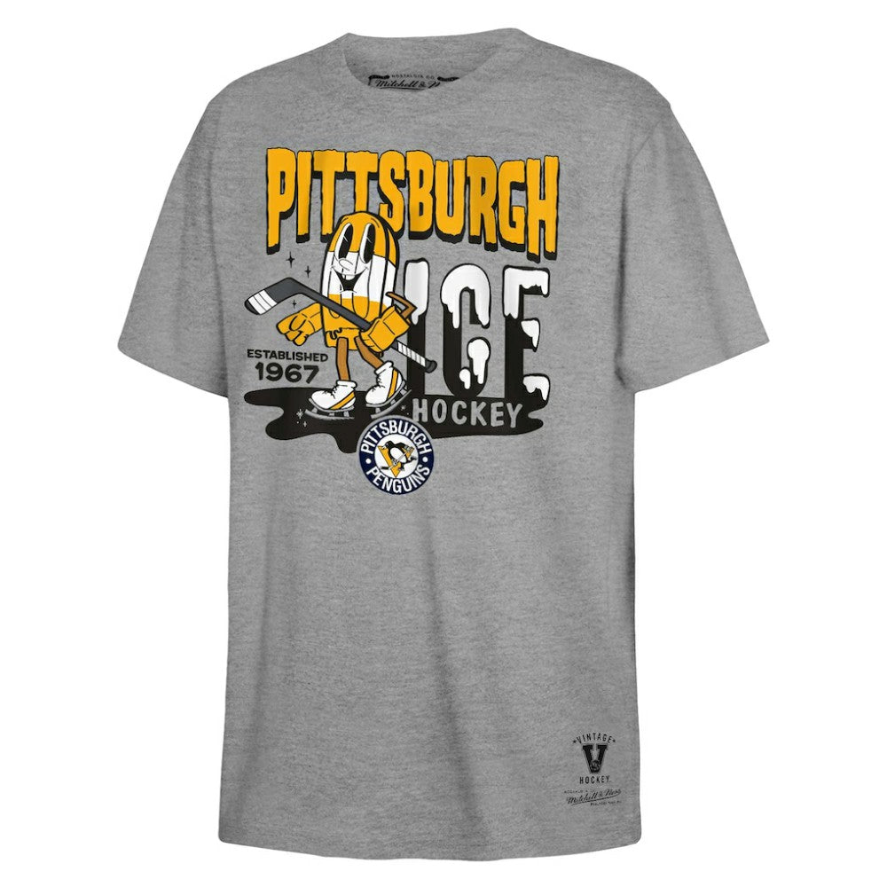 Pittsburgh Penguins Mitchell & Ness Youth Ice Hockey T-Shirt - Gray - NHL 201166592