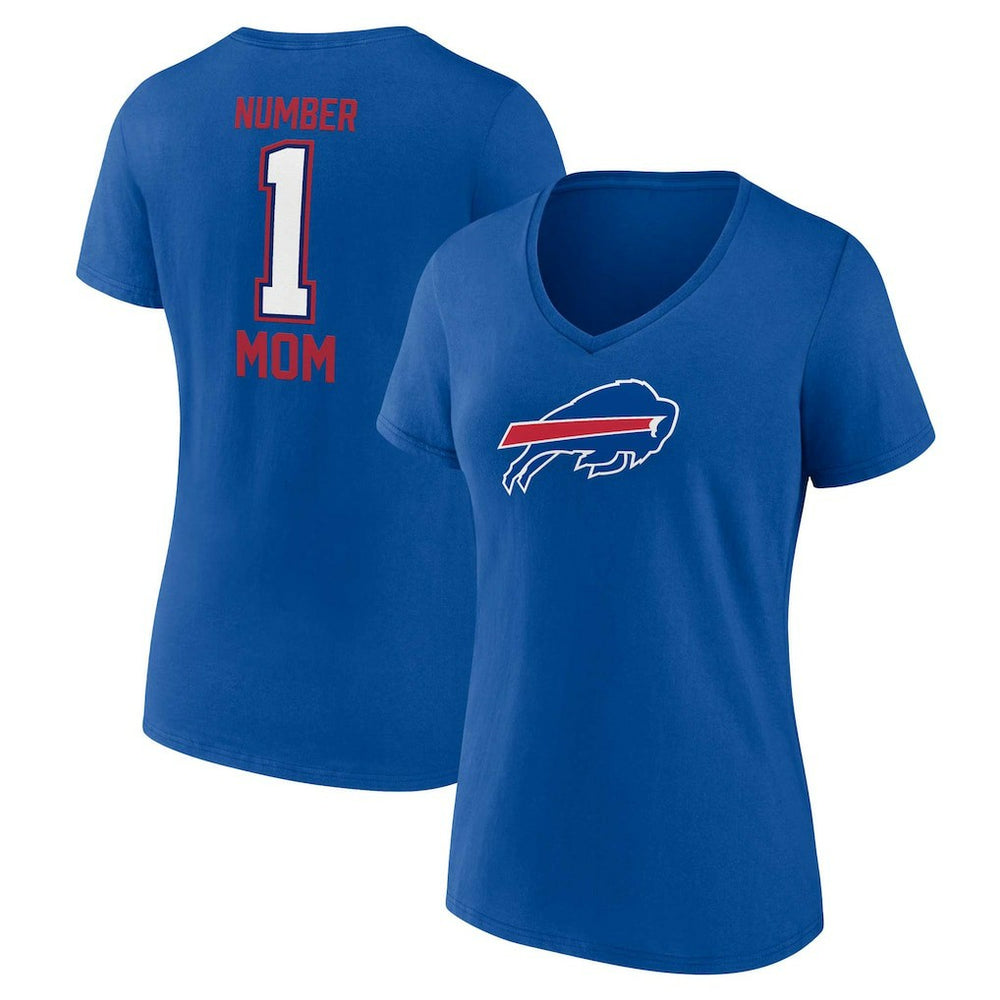 Fanatics Buffalo Bills Women's Plus Size Mother's Day #1 Mom V-Neck T-Shirt Royal