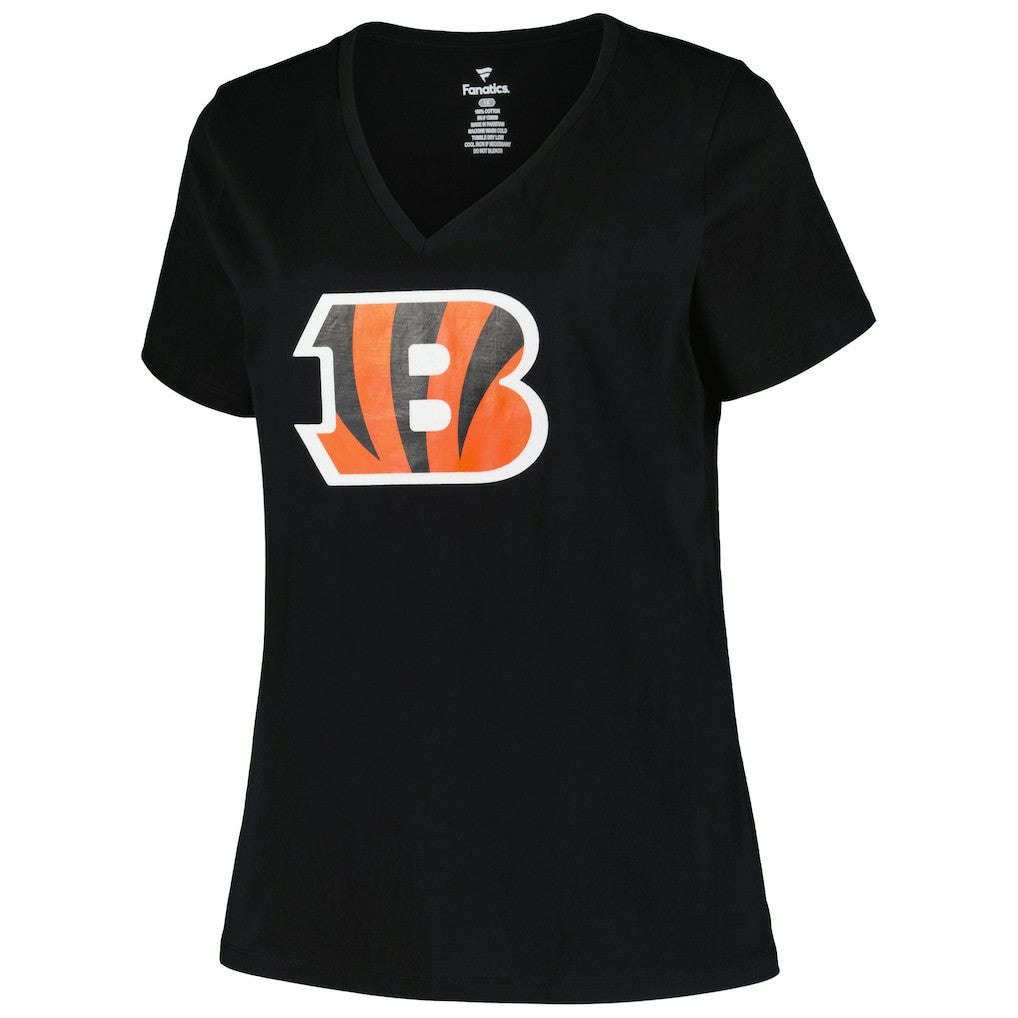 Fanatics Cincinnati Bengals Women's Plus Size Mother's Day #1 Mom V-Neck T-Shirt Black