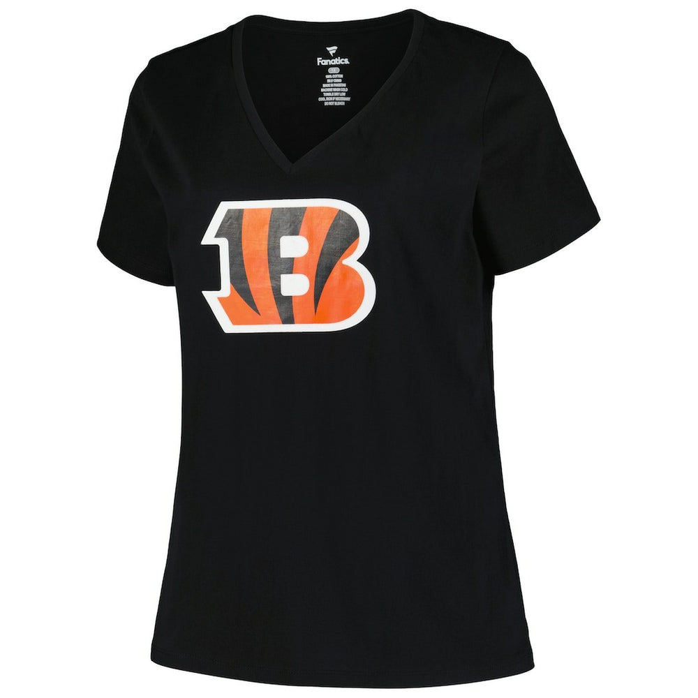 Fanatics Cincinnati Bengals Women's Plus Size Mother's Day #1 Mom V-Neck T-Shirt Black