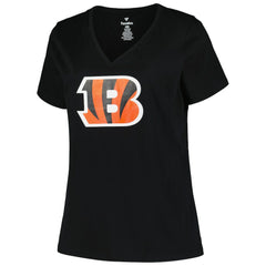 Fanatics Cincinnati Bengals Women's Plus Size Mother's Day #1 Mom V-Neck T-Shirt Black