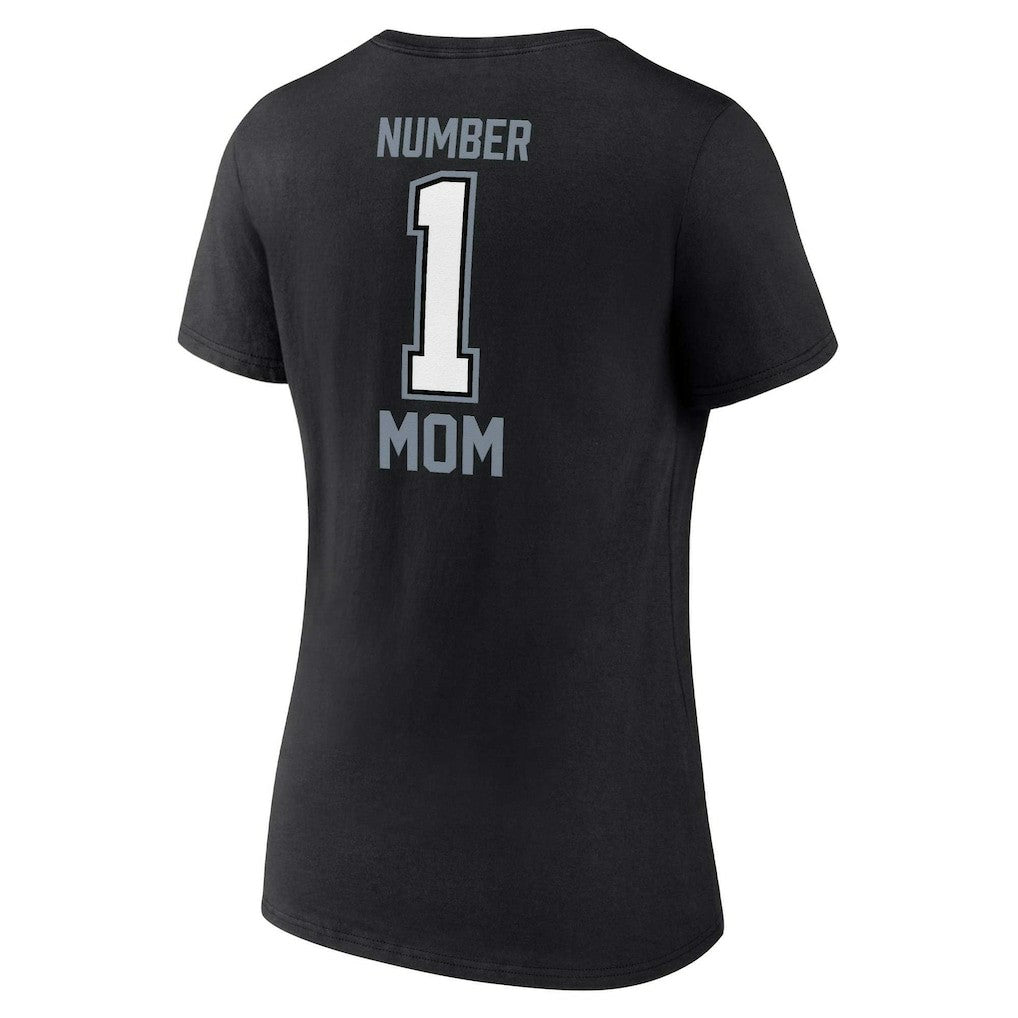 Fanatics Las Vegas Raiders Women's Plus Size Mother's Day #1 Mom V-Neck T-Shirt Black