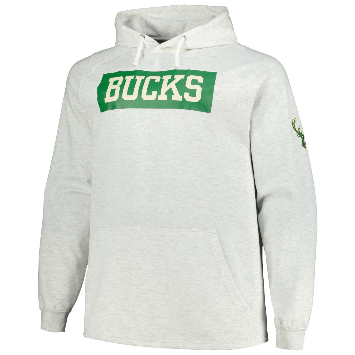Milwaukee Bucks Big & Tall Raglan Tri-Blend Pullover Hoodie Ash | Fanatics Lifestyle