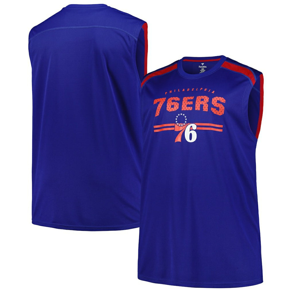 Philadelphia 76ers Big & Tall Birdseye Muscle Tank Top Royal | Fanatics for sale