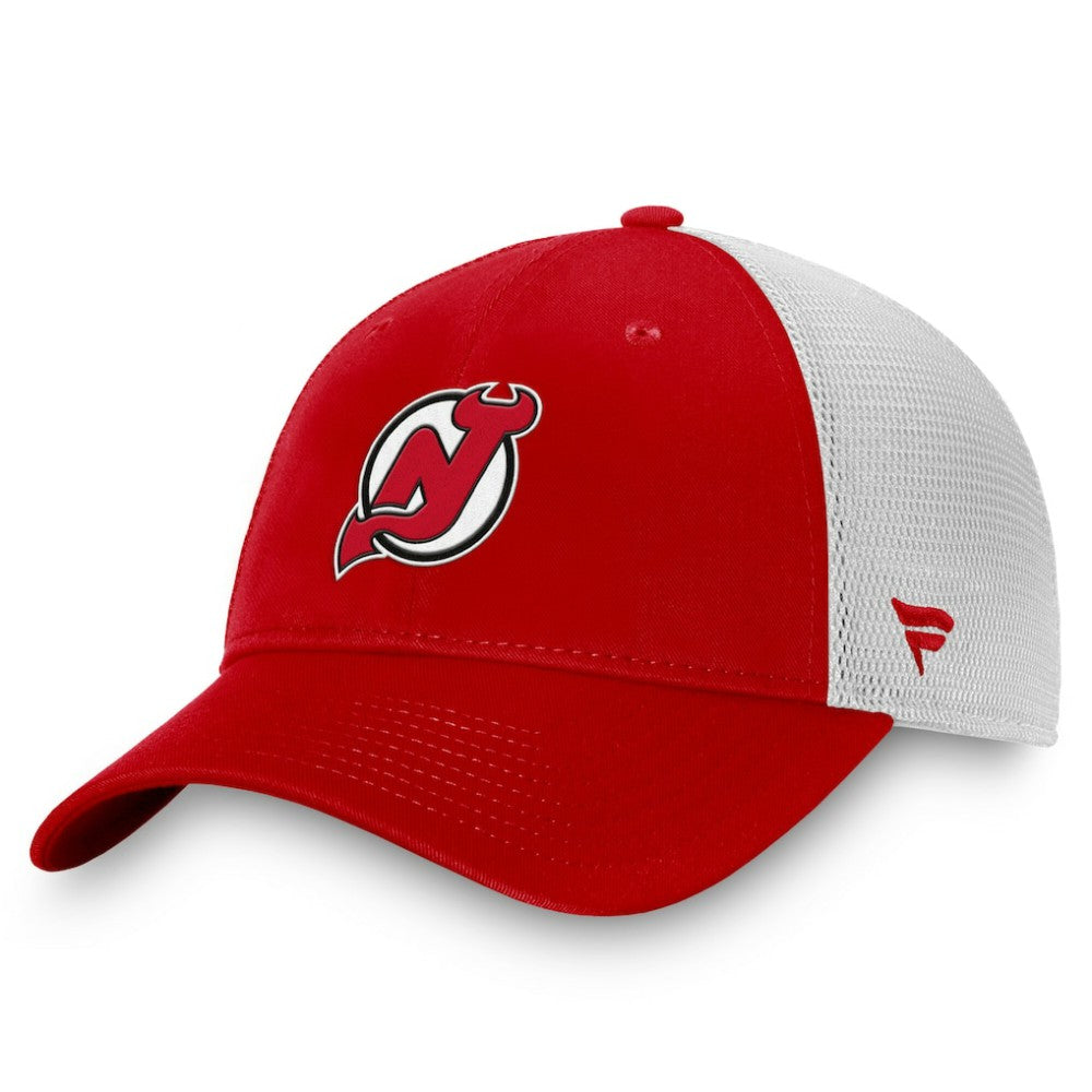New Jersey Devils Fanatics Core Primary Logo Trucker Adjustable Hat - Red/White - NHL 201167341
