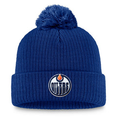 Edmonton Oilers Fanatics Primary Logo Cuffed Knit Hat with Pom - Royal - NHL 201167394