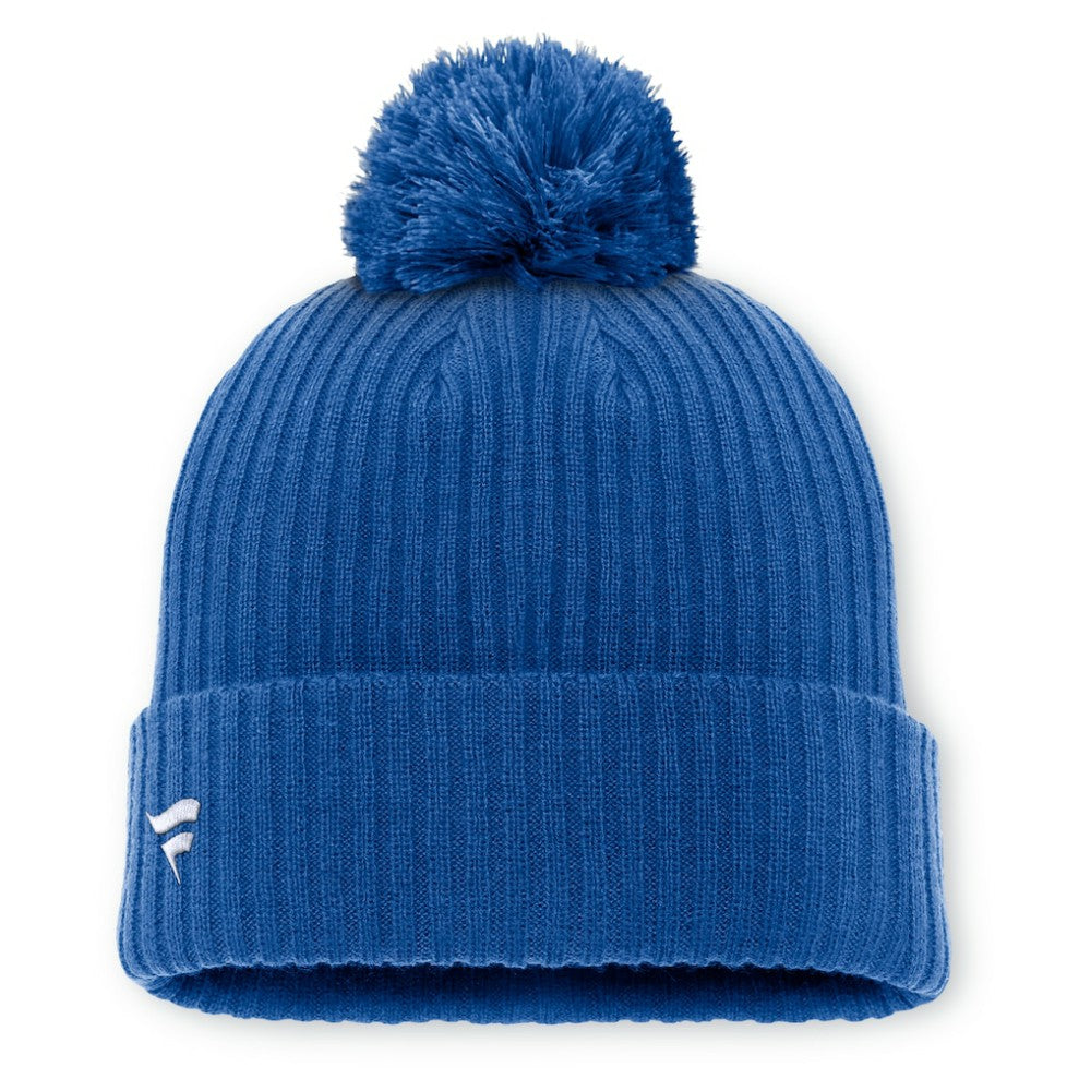 New York Rangers Fanatics Primary Logo Cuffed Knit Hat with Pom - Blue - NHL 201167395