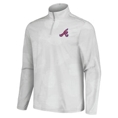 Atlanta Braves Tommy Bahama Delray Frond IslandZone Half-Zip Jacket - Gray - MLB Discount