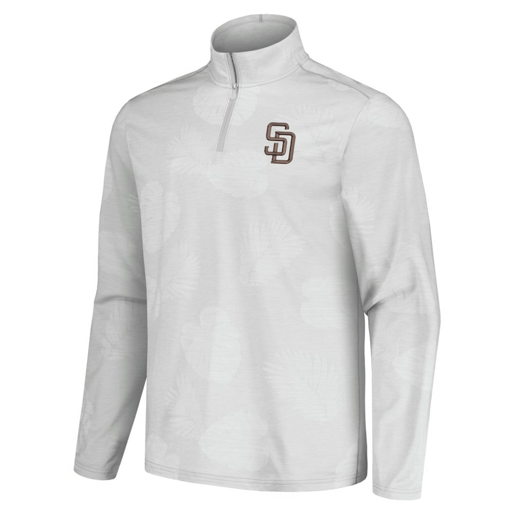 San Diego Padres Tommy Bahama Delray Frond IslandZone Half-Zip Jacket - Gray - MLB on Sale