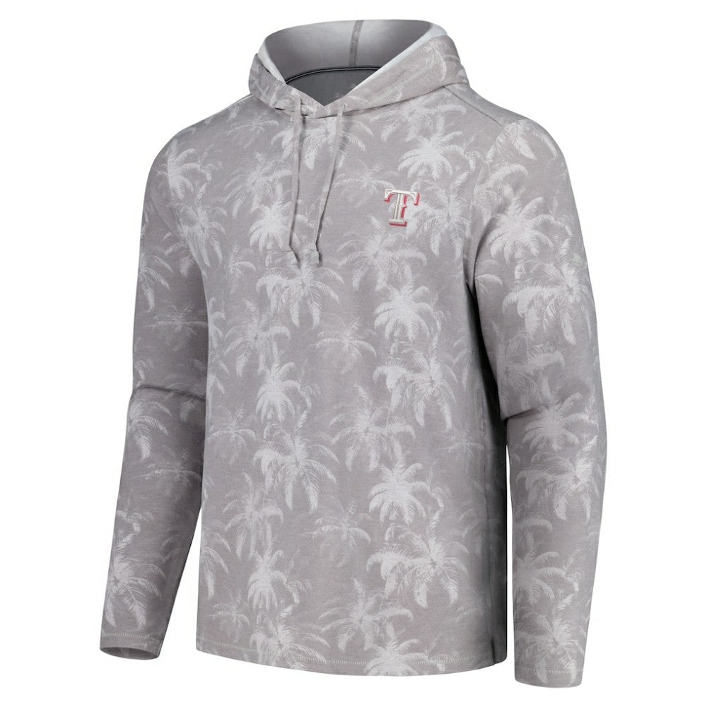 Texas Rangers Tommy Bahama Palm Frenzy Hoodie Long Sleeve T-Shirt - Gray - MLB on Sale