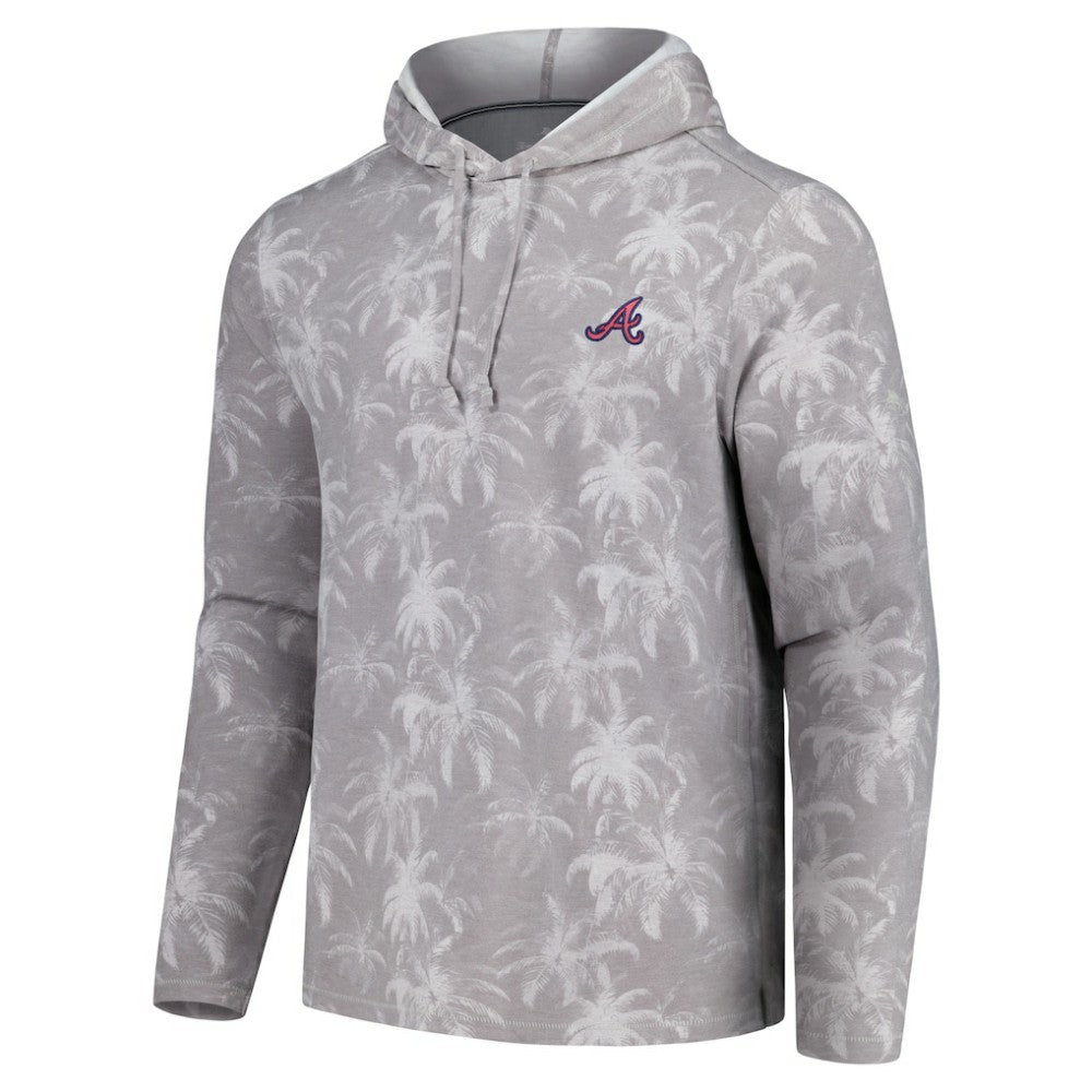 Atlanta Braves Tommy Bahama Palm Frenzy Hoodie Long Sleeve T-Shirt - Gray - MLB on Sale
