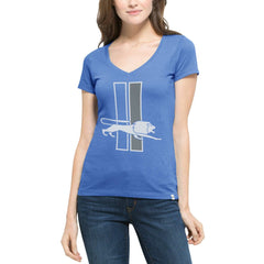 47 brand Detroit Lions '47 Women's Crosstown Flanker V-Neck T-Shirt Blue