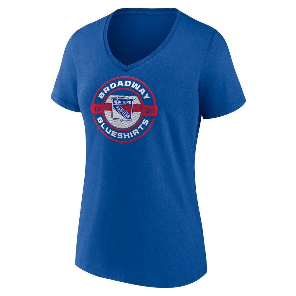 New York Rangers Fanatics Women's Local A V-Neck T-Shirt - Blue - NHL 201170249
