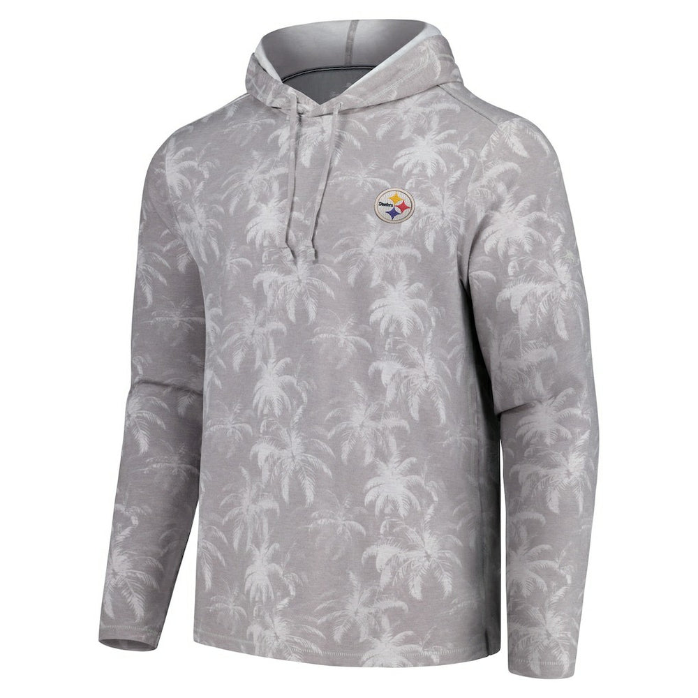 Pittsburgh Steelers Palm Frenzy Hoodie Long Sleeve T-Shirt Gray