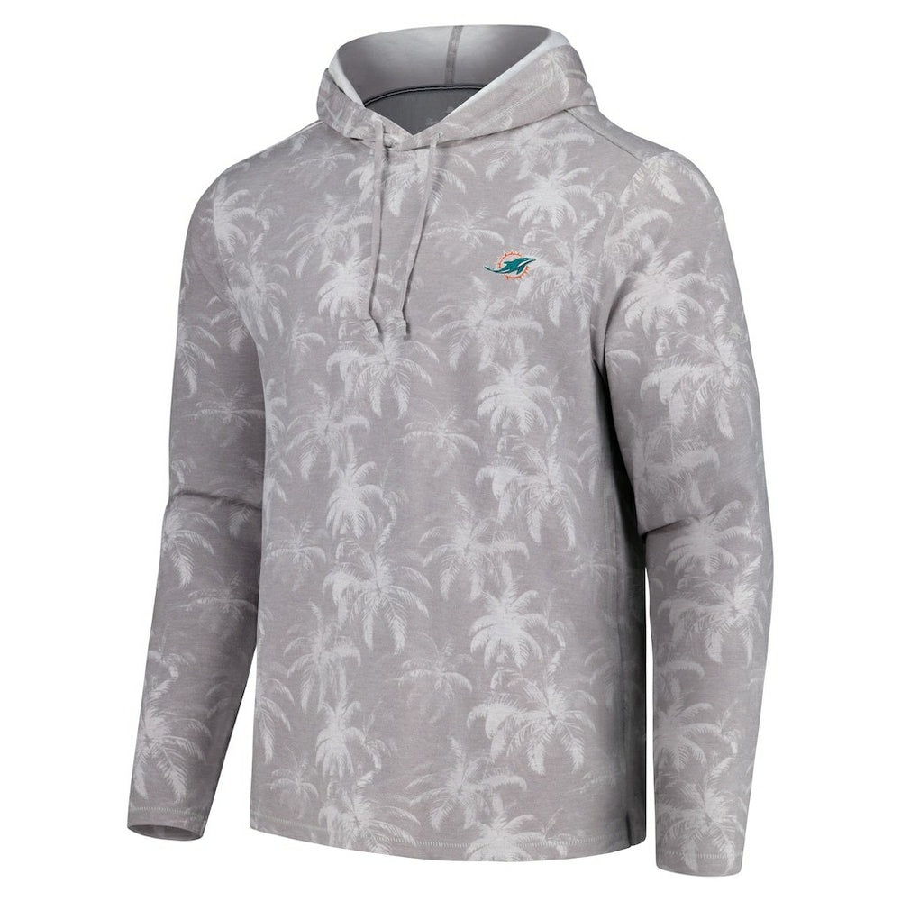 Miami Dolphins Palm Frenzy Hoodie Long Sleeve T-Shirt Gray