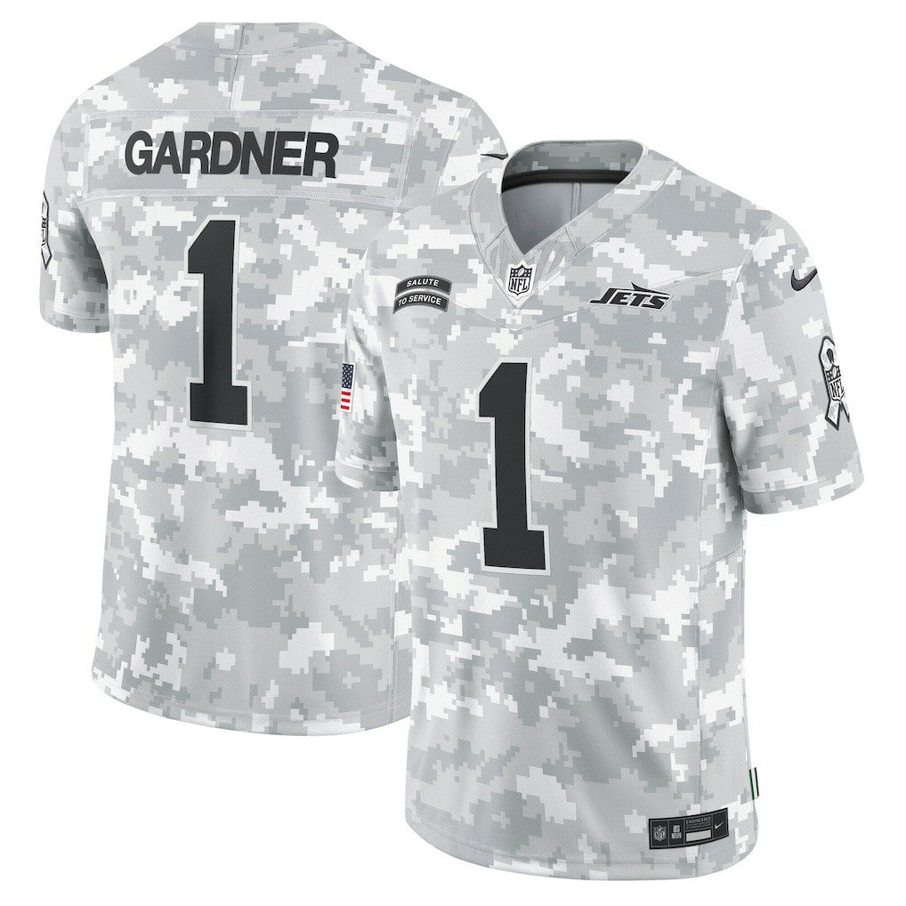 Nike Sauce Gardner New York Jets 2024 Salute to Service Limited Jersey Arctic Camo