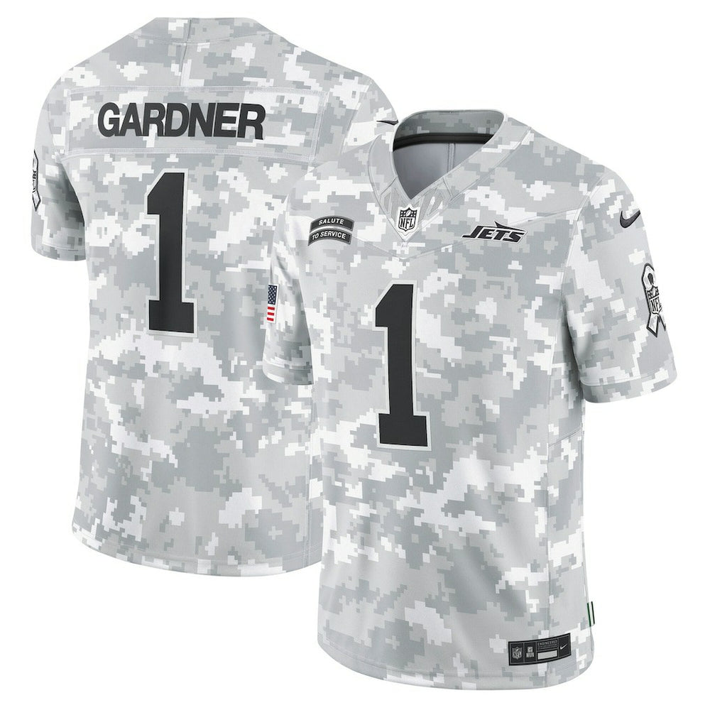 Nike Sauce Gardner New York Jets 2024 Salute to Service Limited Jersey Arctic Camo