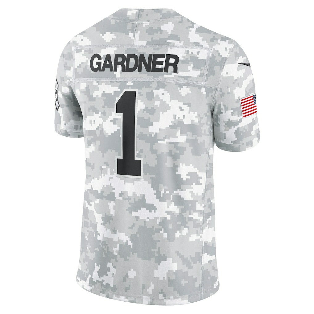 Nike Sauce Gardner New York Jets 2024 Salute to Service Limited Jersey Arctic Camo