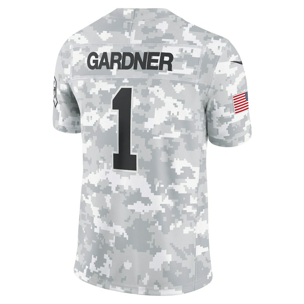 Nike Sauce Gardner New York Jets 2024 Salute to Service Limited Jersey Arctic Camo