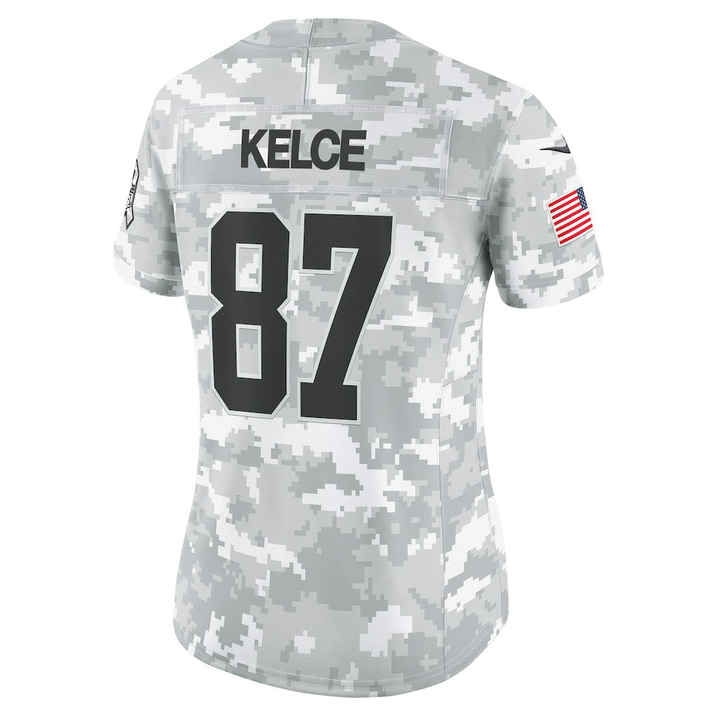 Nike Travis Kelce Kansas City Chiefs Women's 2024 Salute to Service Limited Jersey Arctic Camo