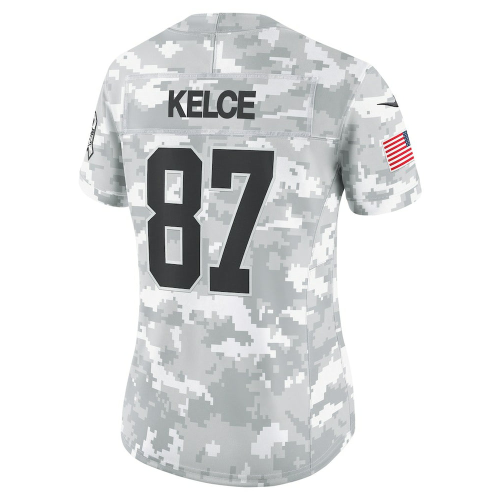 Nike Travis Kelce Kansas City Chiefs Women's 2024 Salute to Service Limited Jersey Arctic Camo