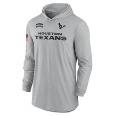 Nike Houston Texans 2024 Salute to Service Lightweight Dri-FIT Long Sleeve Hoodie T-Shirt Gray
