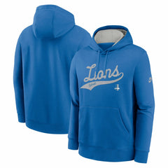 Nike Detroit Lions Rewind Club Logo Pullover Hoodie Blue