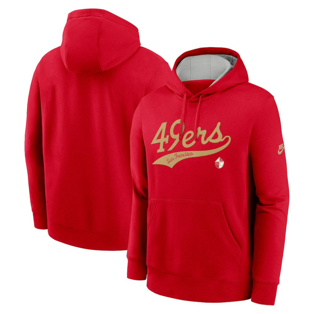 Nike San Francisco 49ers Rewind Club Logo Pullover Hoodie Scarlet