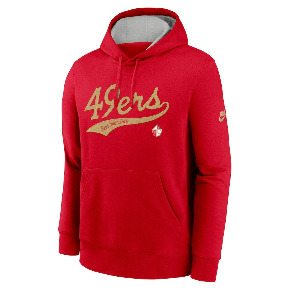 Nike San Francisco 49ers Rewind Club Logo Pullover Hoodie Scarlet