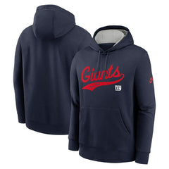 Nike New York Giants Rewind Club Logo Pullover Hoodie Navy