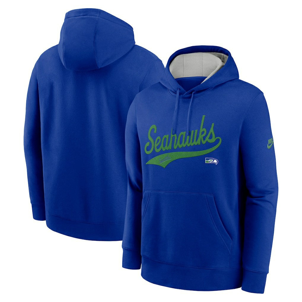 Nike Seattle Seahawks Rewind Club Logo Pullover Hoodie Royal