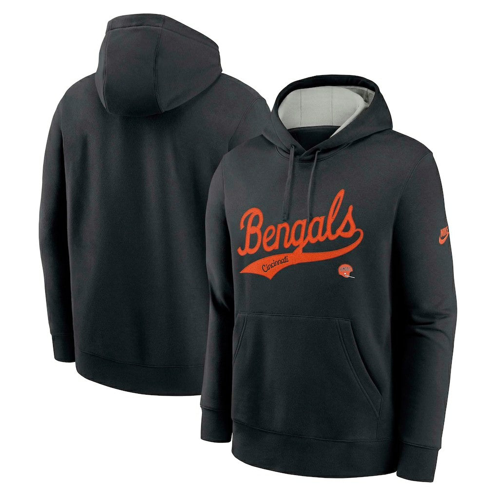 Nike Cincinnati Bengals Rewind Club Logo Pullover Hoodie Black