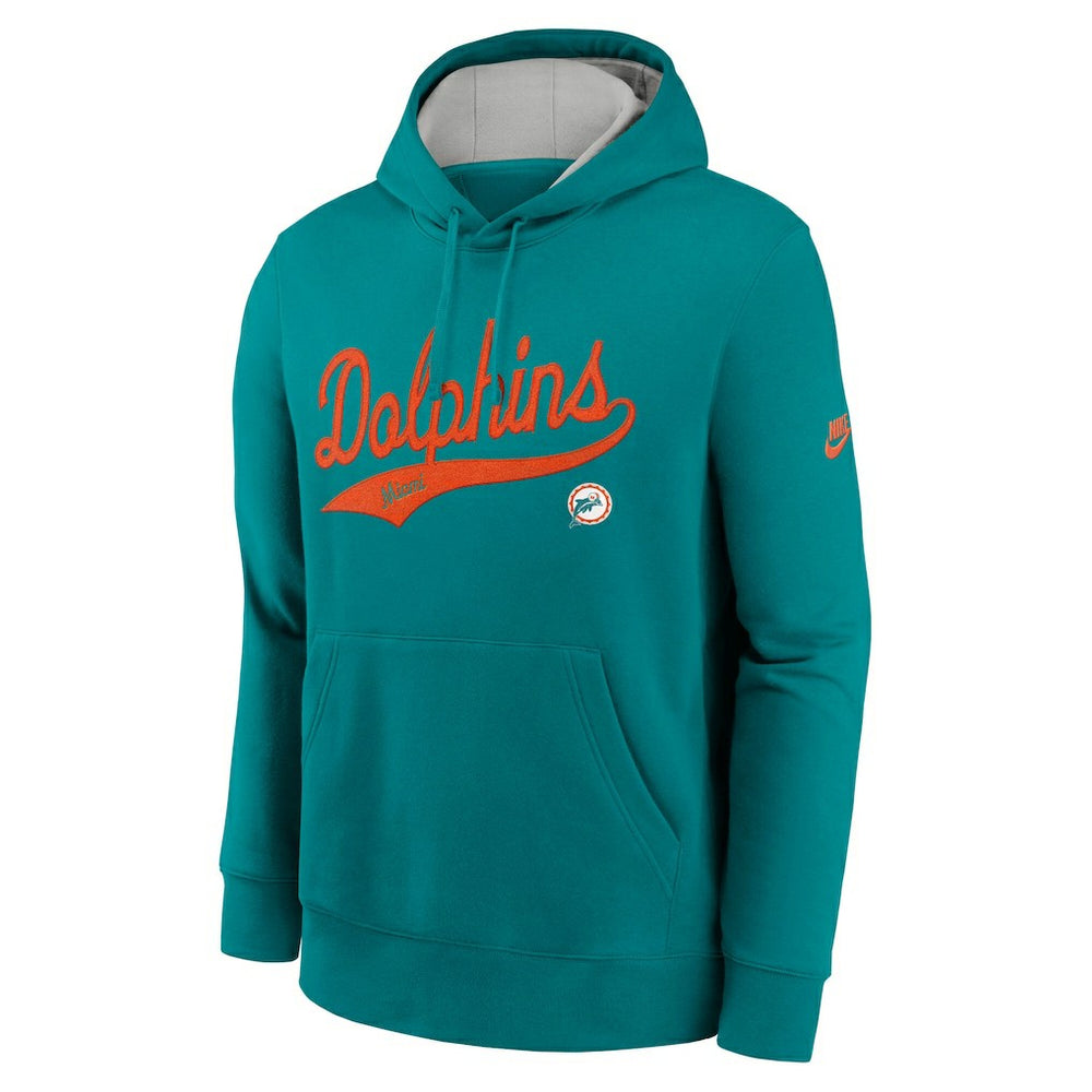Nike Miami Dolphins Rewind Club Logo Pullover Hoodie Aqua