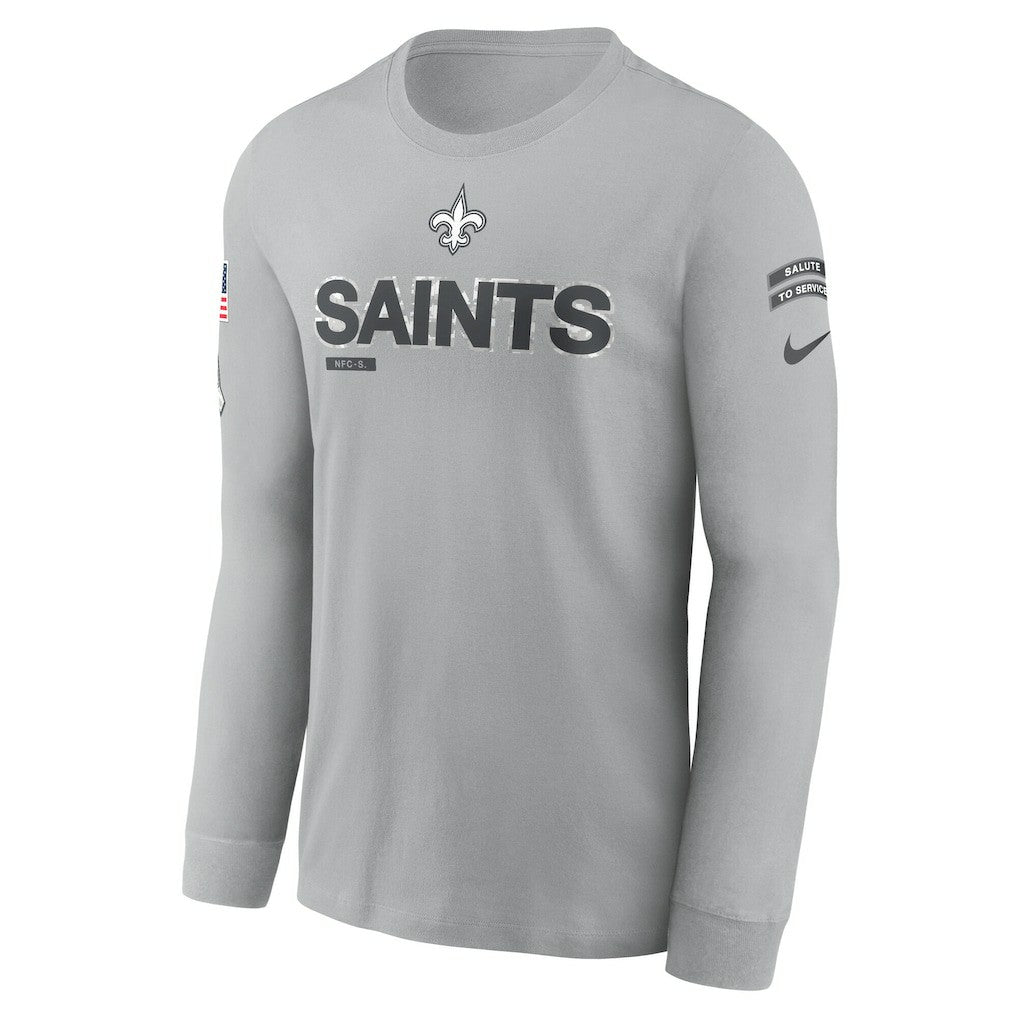 Nike New Orleans Saints 2024 Salute To Service Long Sleeve T-Shirt Gray