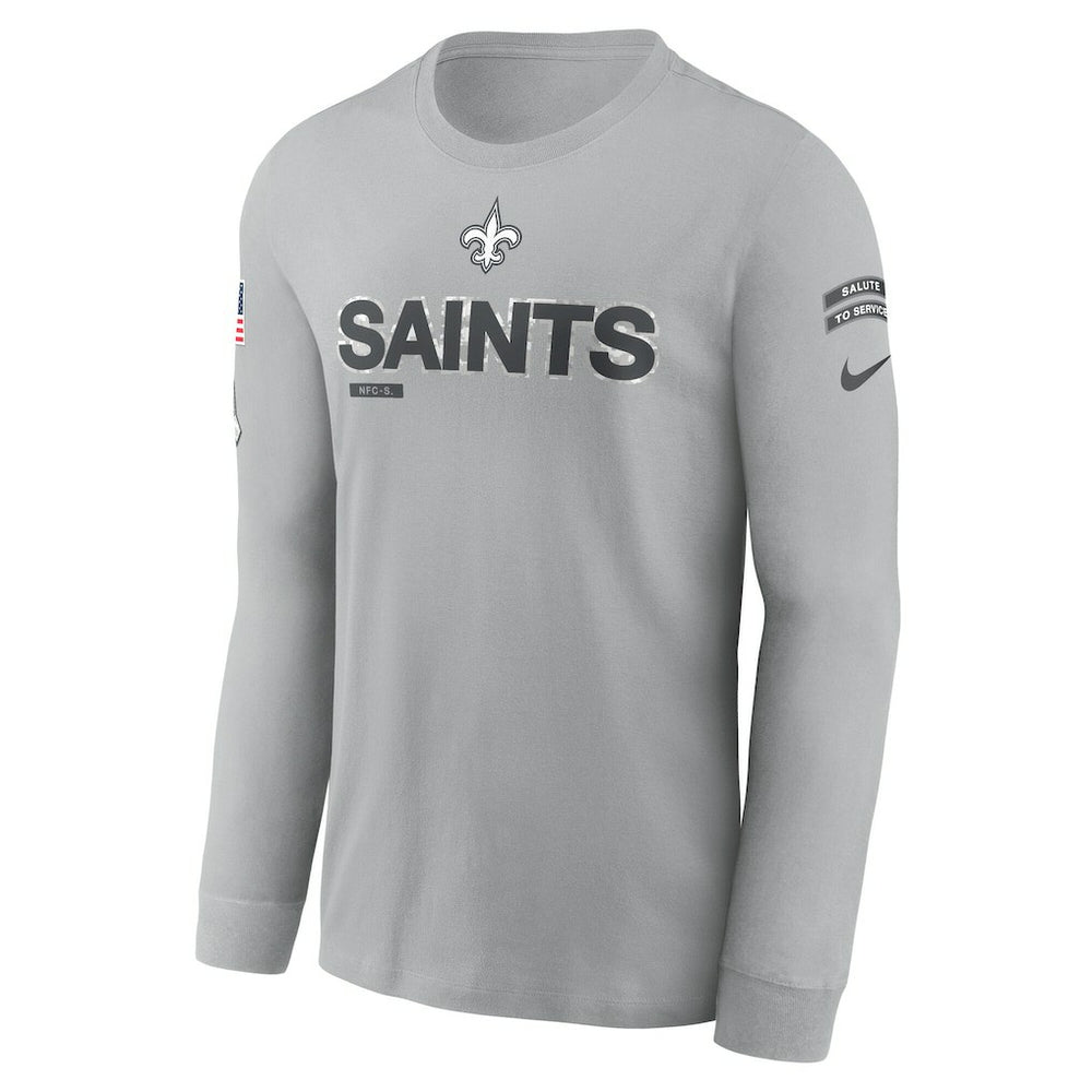 Nike New Orleans Saints 2024 Salute To Service Long Sleeve T-Shirt Gray