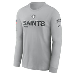 Nike New Orleans Saints 2024 Salute To Service Long Sleeve T-Shirt Gray