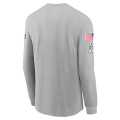 Nike New Orleans Saints 2024 Salute To Service Long Sleeve T-Shirt Gray