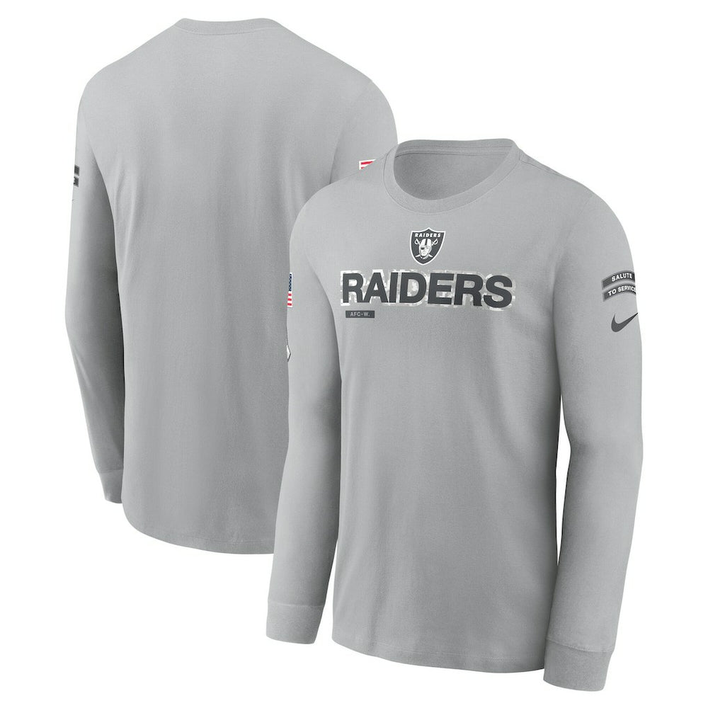 Nike Las Vegas Raiders 2024 Salute To Service Long Sleeve T-Shirt Gray
